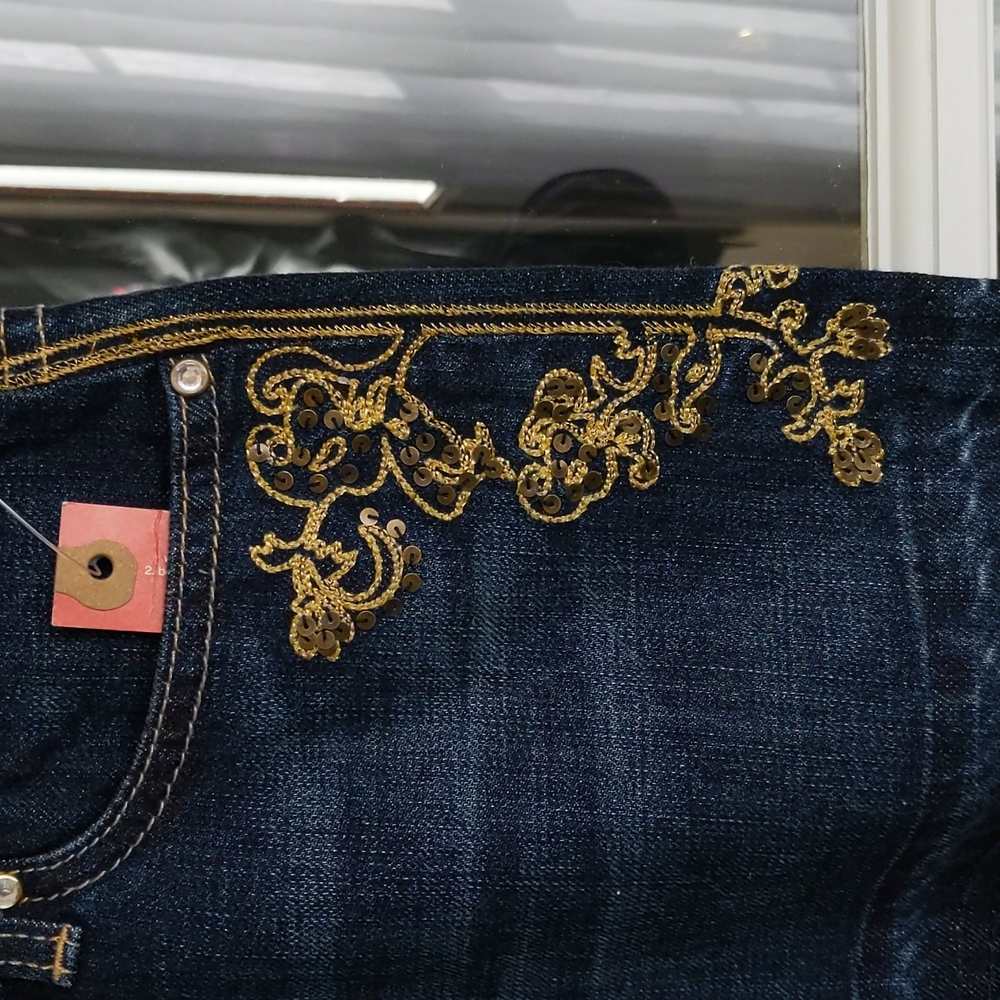 Express X2 Embellished Denim Miniskirt, 2, NWT - Picture 4 of 4